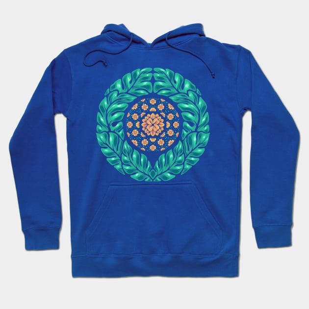 hand drawn leaf mandala Hoodie by Mako Design 